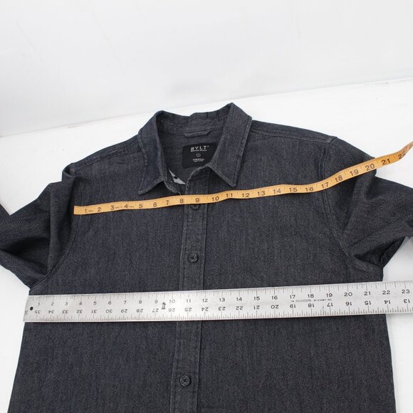 BYLT shirt mens large Tech Denim Long Sleeve Button Down Shirt Indigo overshirt - Picture 10 of 10